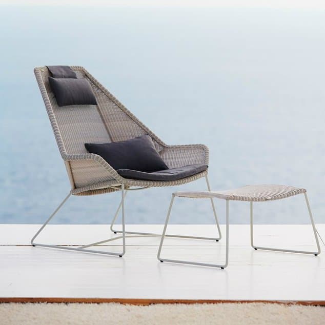 Loungesessel "Breeze" von Cane-line, Gestell weiß, Sitzfläche Polyrattan weiß