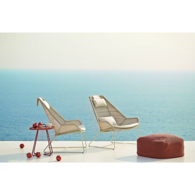 Loungesessel "Breeze" von Cane-line, Gestell weiß, Sitzfläche Polyrattan weiß