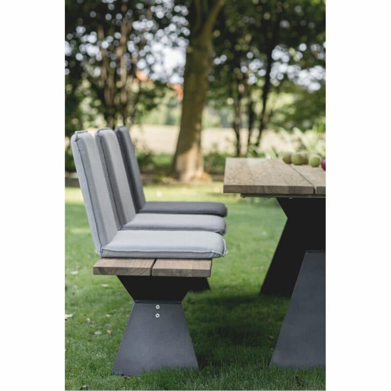 Niehoff Gartenbank "Nero" mit Sitzschalen "Nette"