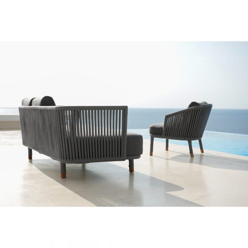 Cane-line "Moments" Loungesofa und -sessel, Soft Rope grau mit QuickDry Kissen