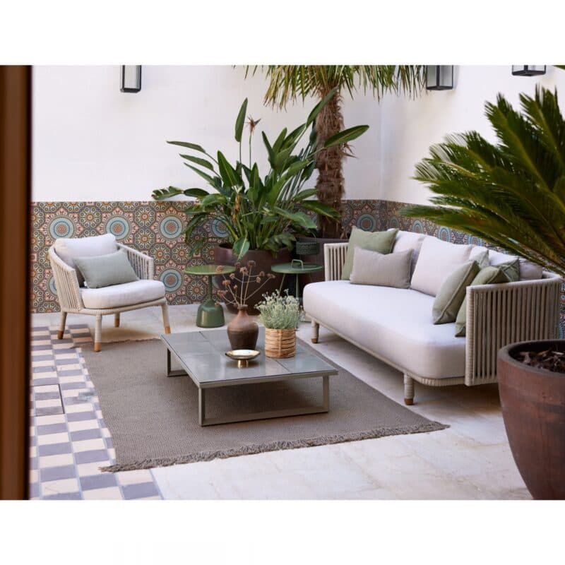 Cane-line "Moments" Loungesofa und -sessel, Soft Rope sand mit QuickDry Kissen