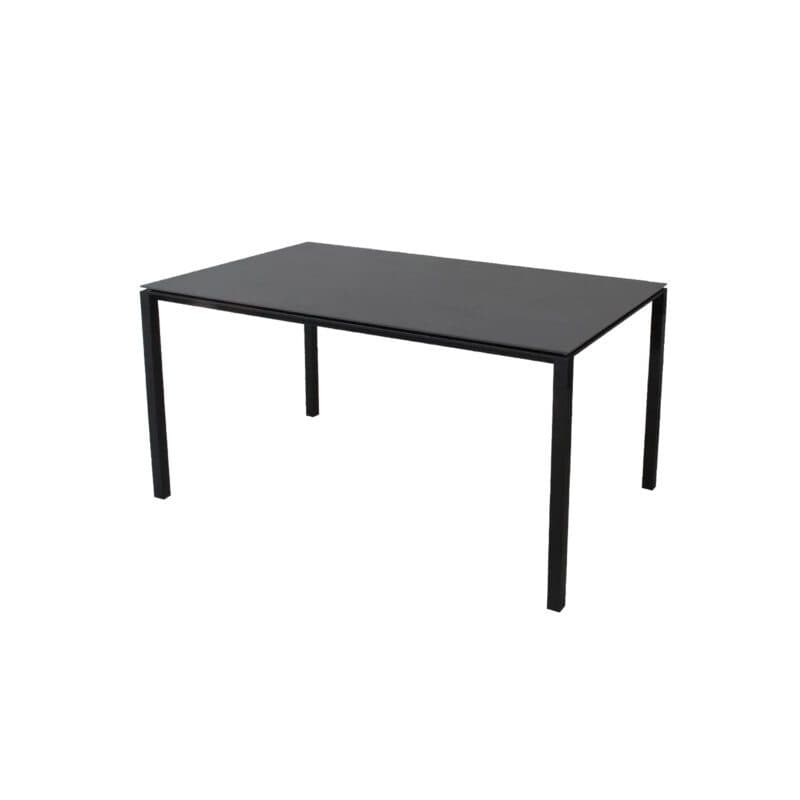 Cane-line Gartentisch "Pure", Gestell Aluminium lavagrau, Platte Keramik nero-black, 150x90 cm