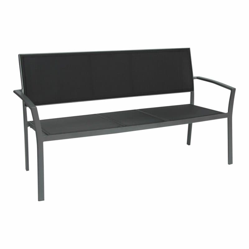 Stern Gartenbank "Allround", Gestell Aluminium graphit, Textilgewebe silbergrau