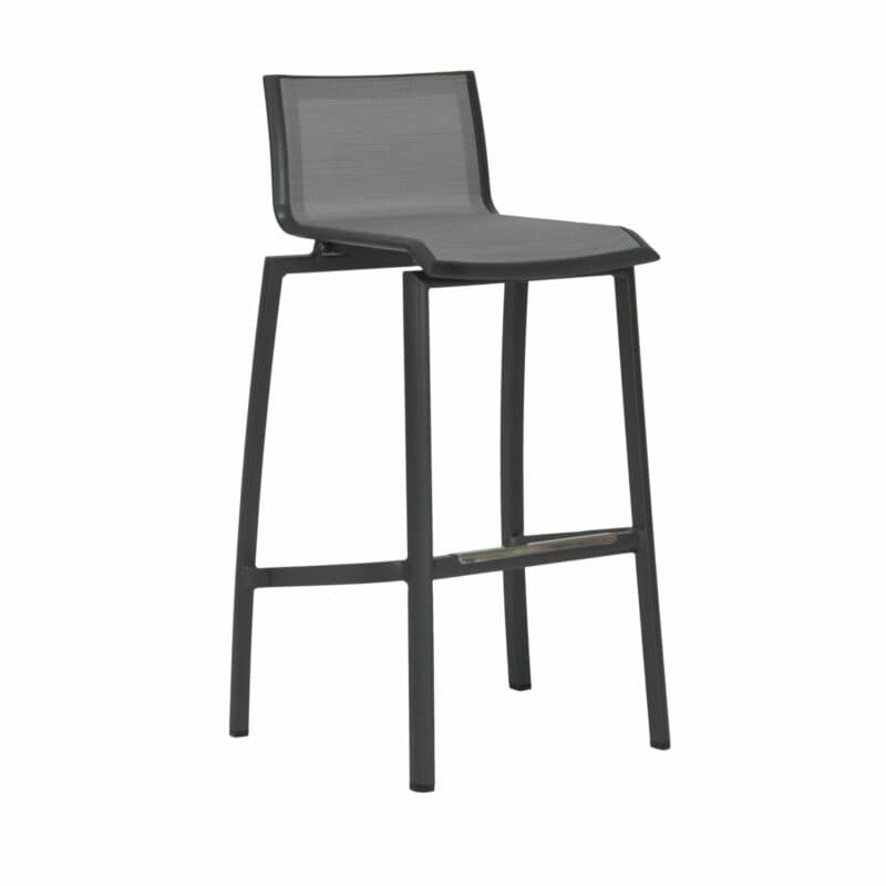 Barstuhl "Allround" von Stern, Gestell Aluminium anthrazit, Textilgewebe silber