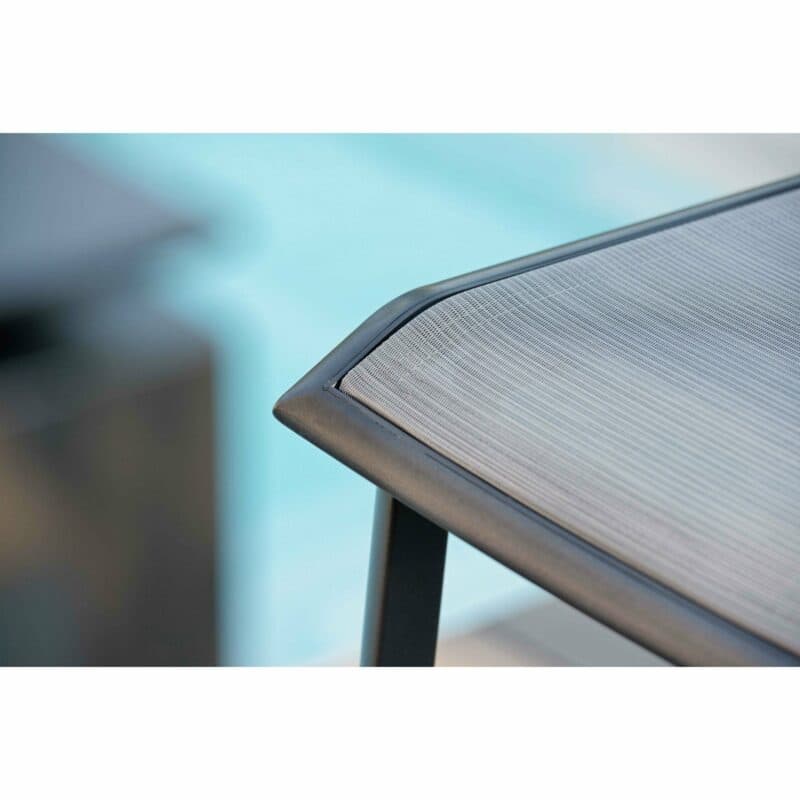 Barstuhl "Allround" von Stern, Gestell Aluminium anthrazit, Textilgewebe silber