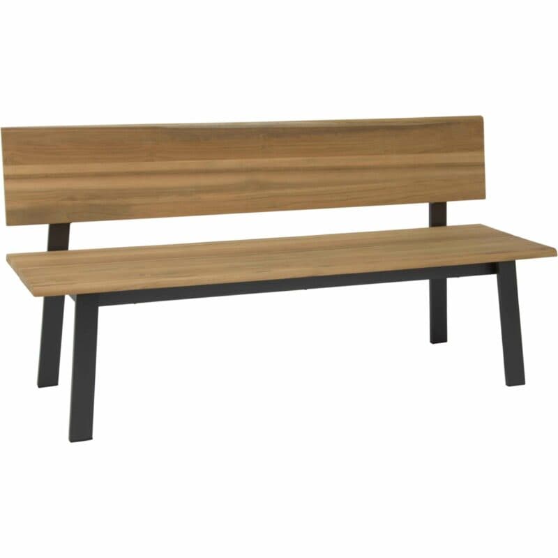 Stern Gartenbank "Sam", Gestell Aluminium anthrazit, Sitz- und Rückenfläche Teakholz