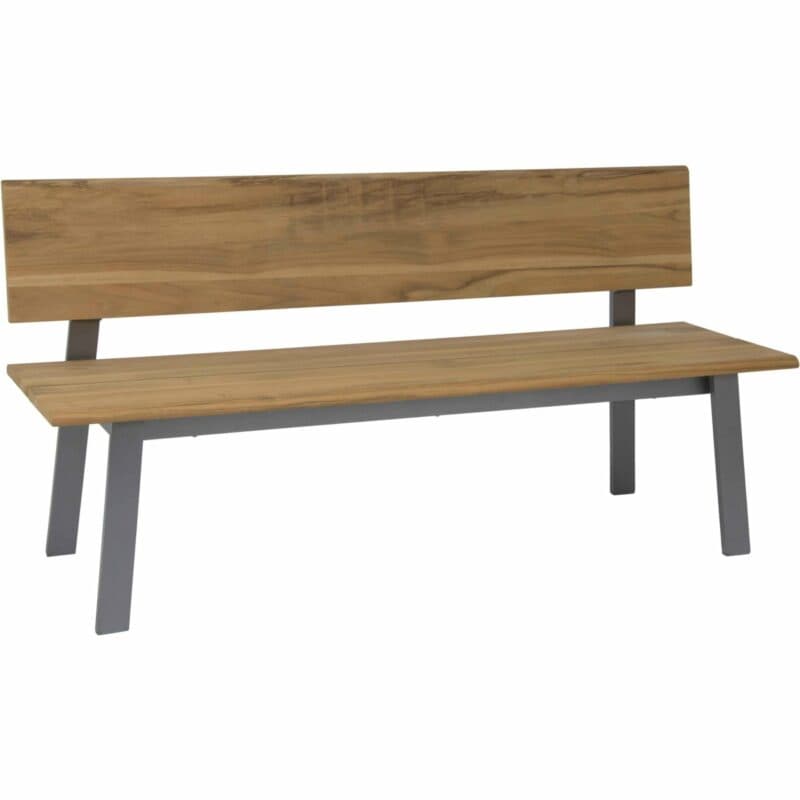 Stern Gartenbank "Sam", Gestell Aluminium graphit, Sitz- und Rückenfläche Teakholz