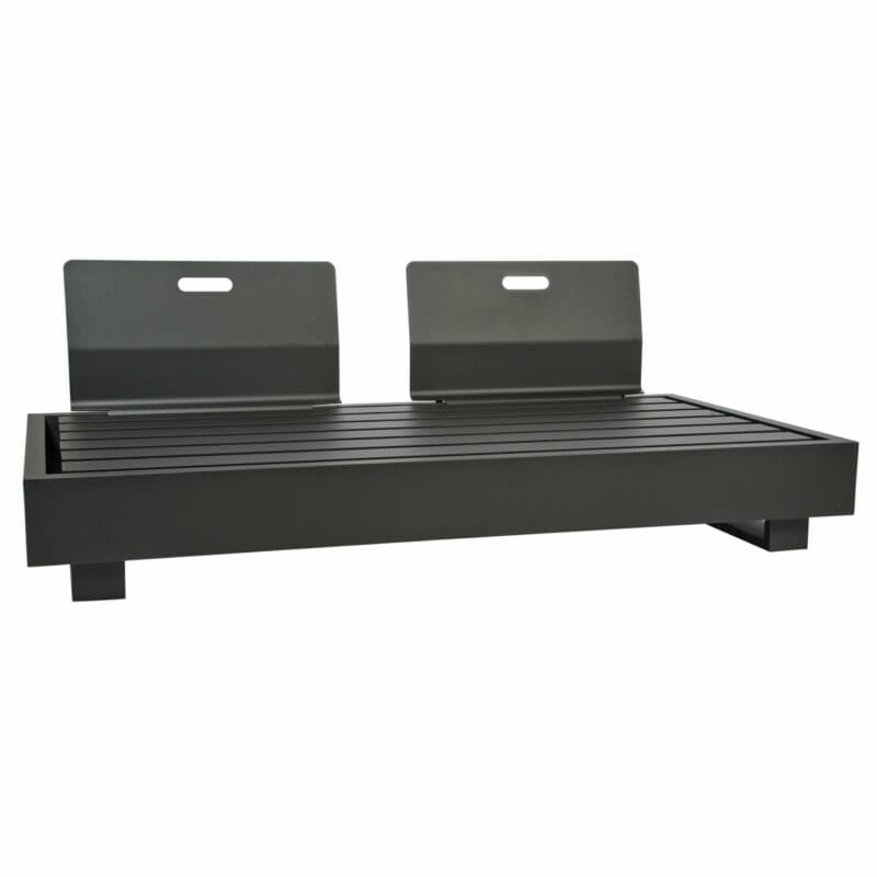 Jati&Kebon "Bari" 2-Sitzer Basismodul, Aluminium eisengrau, mit 2 Rückenlehnen