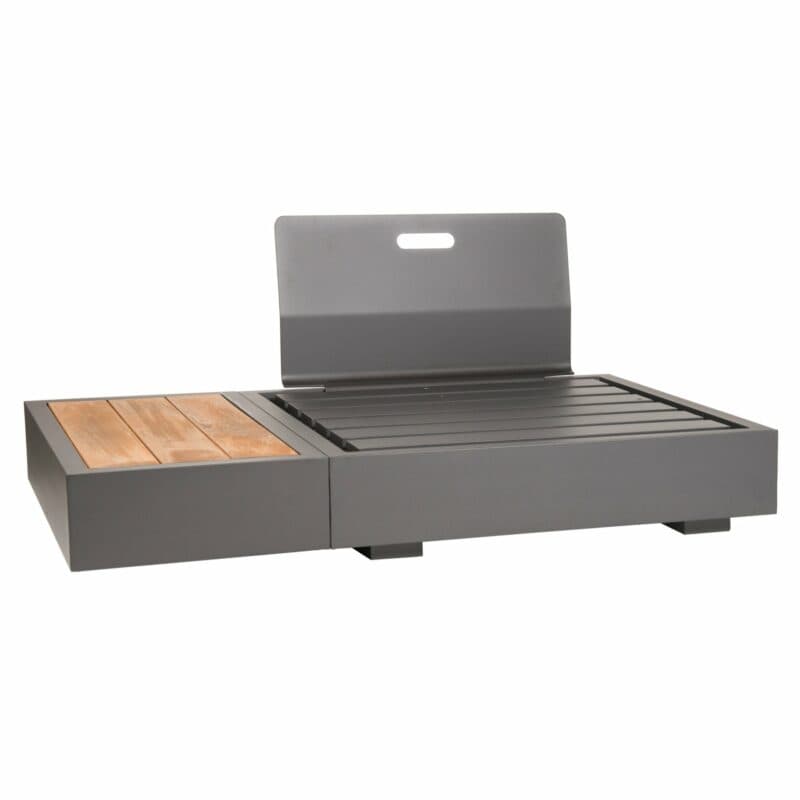 Jati&Kebon "Bari" Basismodul, Rückenlehne und Beistelltisch, Aluminium eisengrau