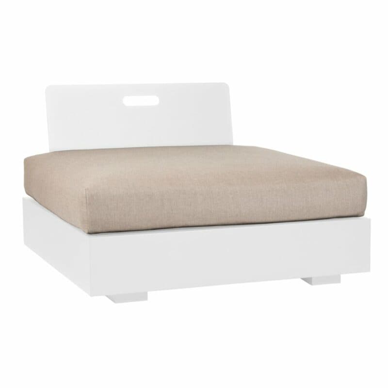 Jati&Kebon "Bari" Basismodul mit Rückenlehne, Gestell Aluminium weiß, Sitzkissen Shingles Premium