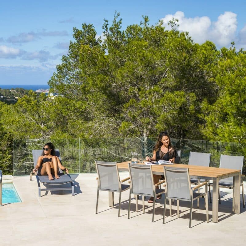 Jati&Kebon Sonnenliege "Soria", Gartentisch "Como" & Sessel "Rotterdam"