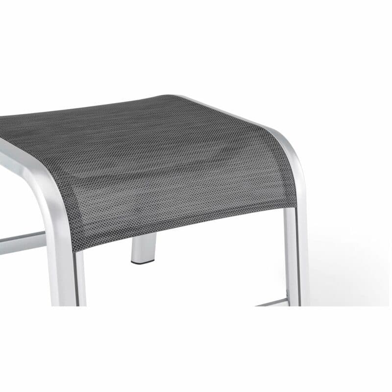 Kettler "Forma II / Avalon" Gartenhocker, Gestell Aluminium silber, Bespannung Textilgewebe graphit