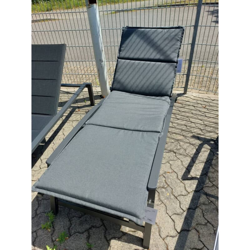 Kettler "Forma II" Sonnenliege, Gestell Aluminium anthrazit, Liegefläche Textilgewebe graphit mit Stern Auflage schiefergrau