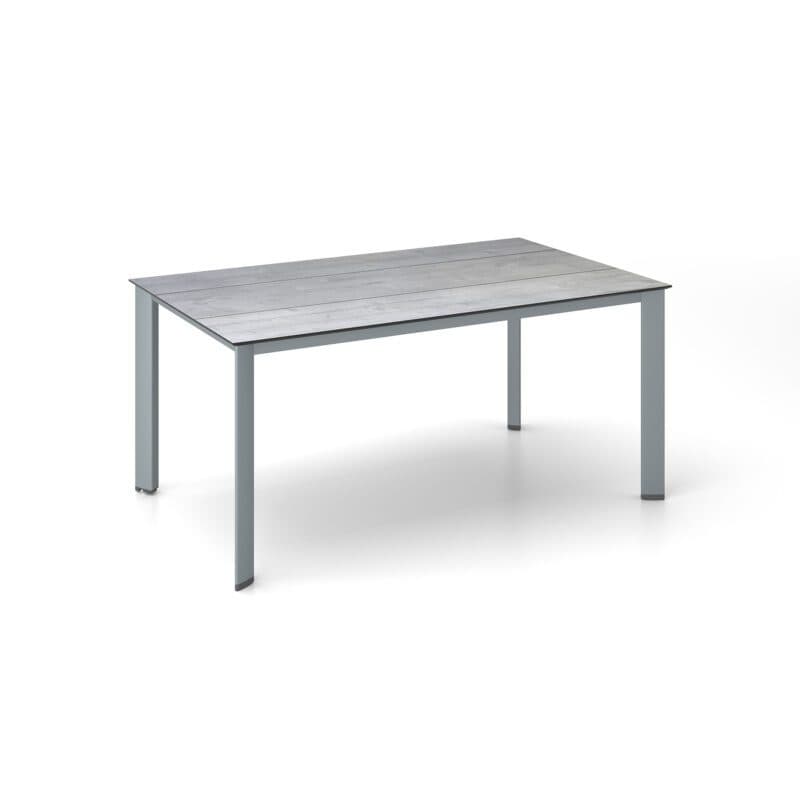 Kettler "Edge" Gartentisch, Gestell Aluminium silber, Tischplatte HPL grau mit Fräsung, 160x95 cm