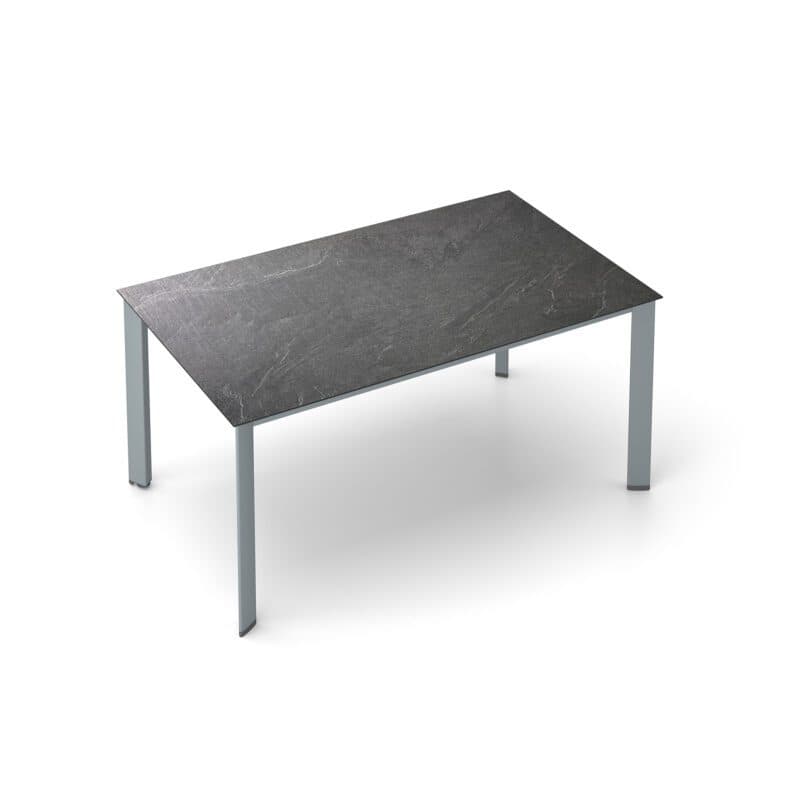 Kettler "Edge" Gartentisch, Gestell Aluminium silber, Tischplatte HPL Jura anthrazit, 160x95 cm