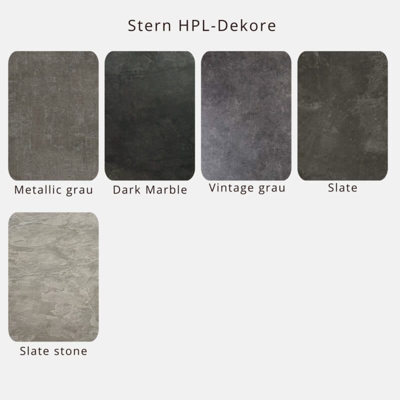Stern Kufentisch HPL-Dekore