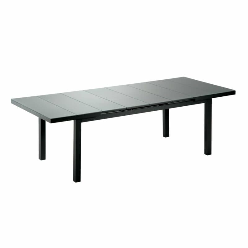 Niehoff "Nancy" Ausziehtisch 180/240×100 cm, Gestell Aluminium, Glasauflage in grau