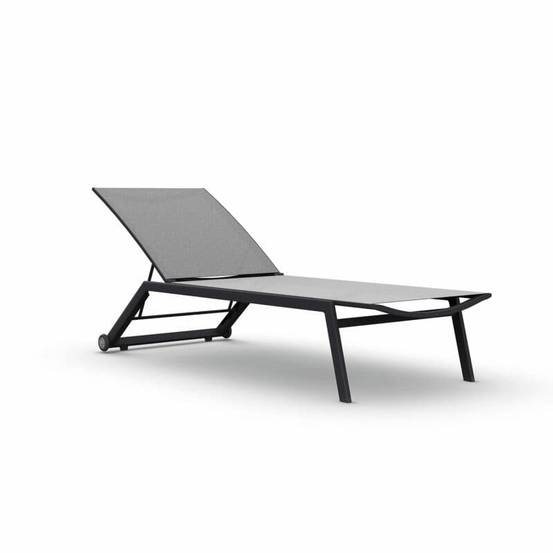 Jati&Kebon "Hydra" Sonnenliege, Gestell Aluminium eisengrau, Textilgewebe silbergrau