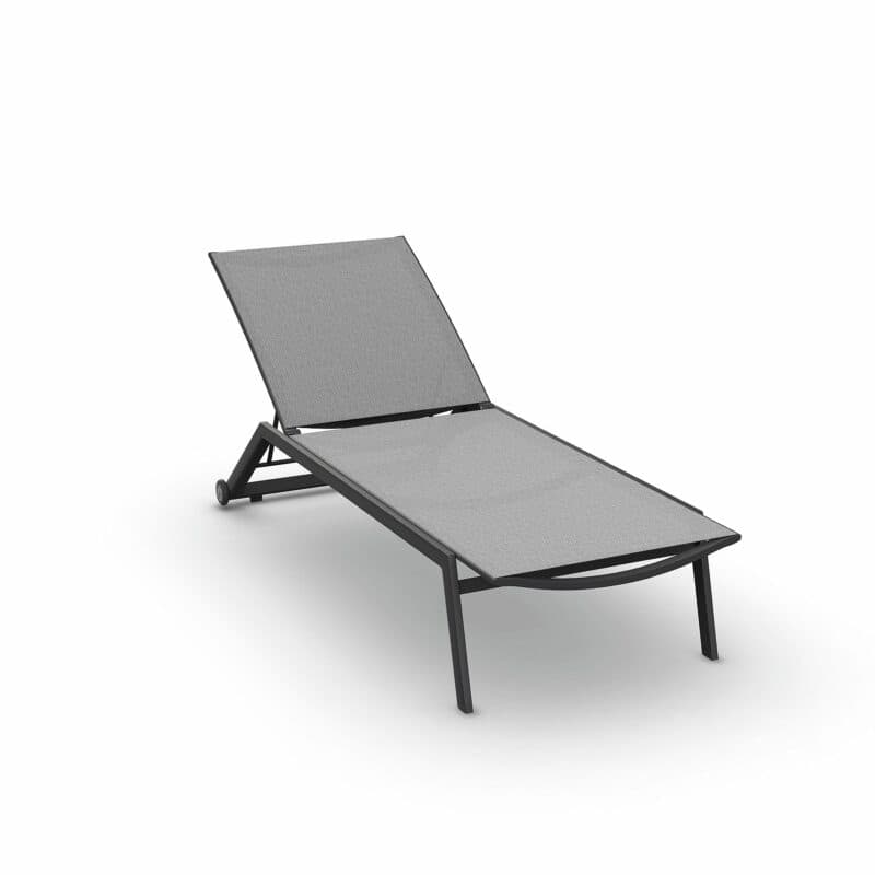Jati&Kebon "Hydra" Sonnenliege, Gestell Aluminium eisengrau, Textilgewebe silbergrau