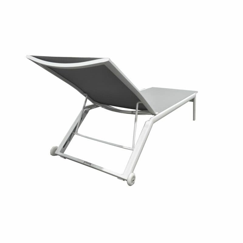 Jati&Kebon "Hydra" Sonnenliege, Gestell Aluminium weiß, Textilgewebe hellgrau