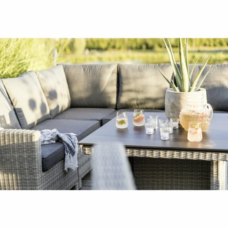 Kettler "Palma Modular" Loungeserie, Polyrattan salt-n-pepper, Kissenfarbe anthrazit