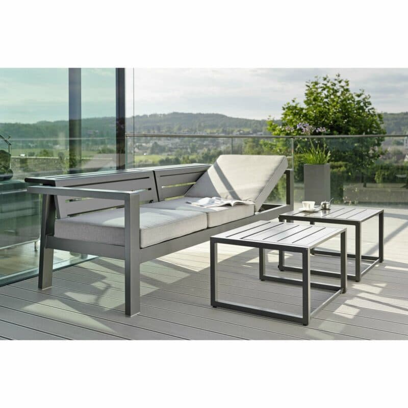 Stern Lounge-Set mit Funktionsliege "Novus" und Beistelltisch "Novus"