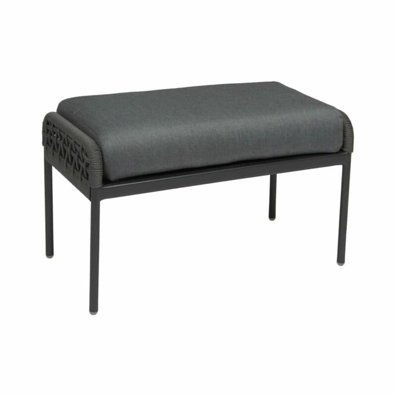 Hocker "Greta" von Stern , Gestell Aluminium anthrazit, Synthetikfaser platin inkl. Kissen seidengrau