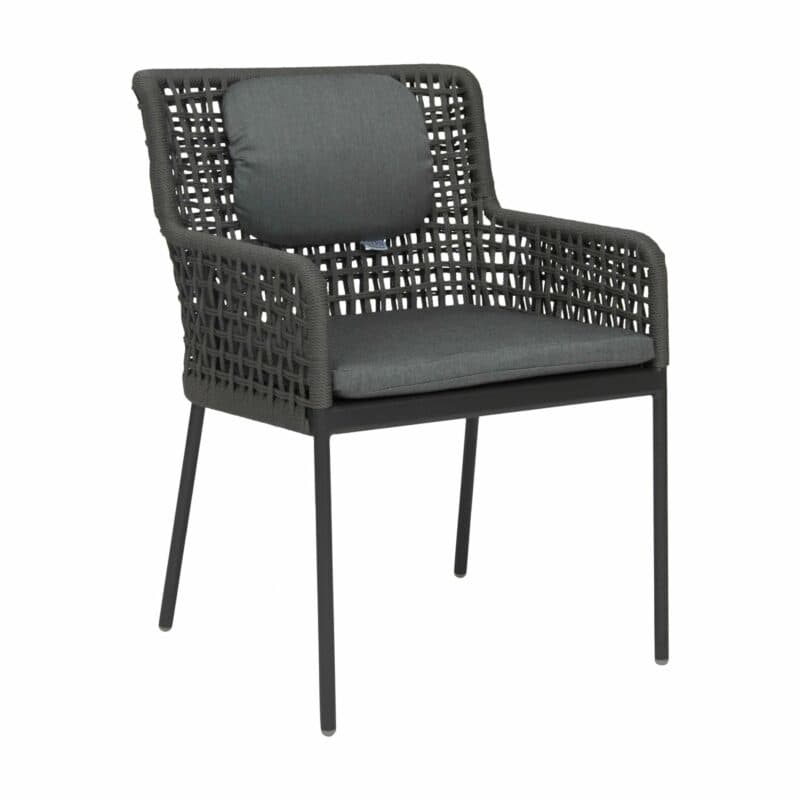 Sessel "Greta" von Stern , Gestell Aluminium anthrazit, Synthetikfaser platin inkl. Kissen seidengrau