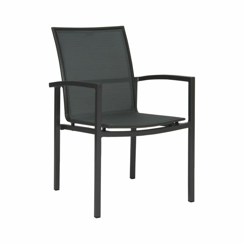 Stern Stapelsessel "Skelby", Gestell Aluminium anthrazit, Sitz & Rücken Textilgewebe karbon