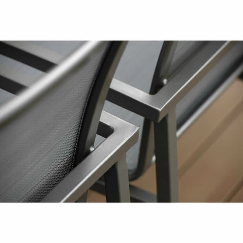 Stern Stapelsessel "Skelby", Gestell Aluminium anthrazit, Sitz & Rücken Textilgewebe karbon