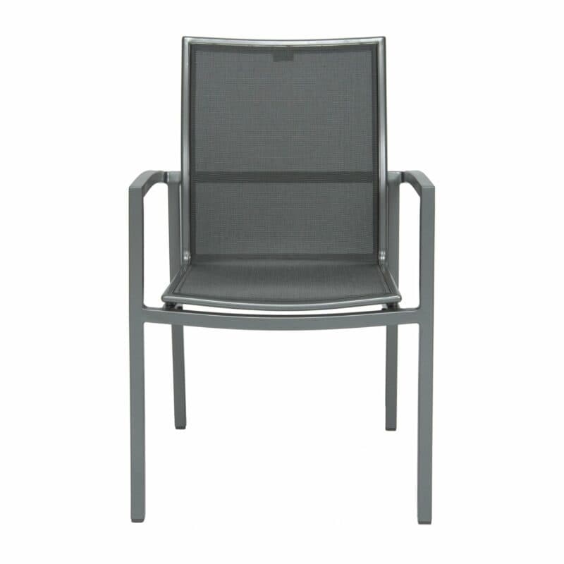 Stern Stapelsessel "Skelby", Gestell Aluminium graphit, Sitz & Rücken Textilgewebe silbergrau