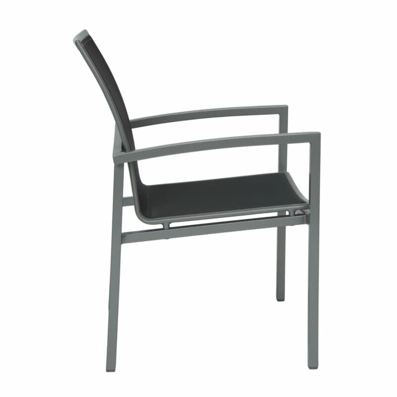 Stern Stapelsessel "Skelby", Gestell Aluminium graphit, Sitz & Rücken Textilgewebe silbergrau