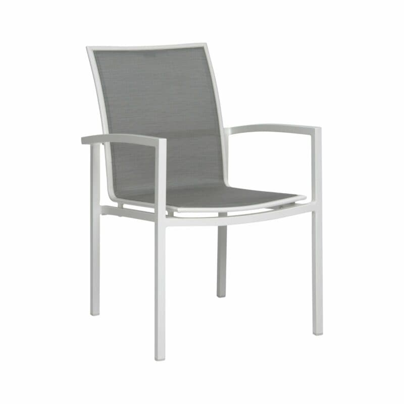 Stern Stapelsessel "Skelby", Gestell Aluminium weiß, Sitz & Rücken Textilgewebe silber