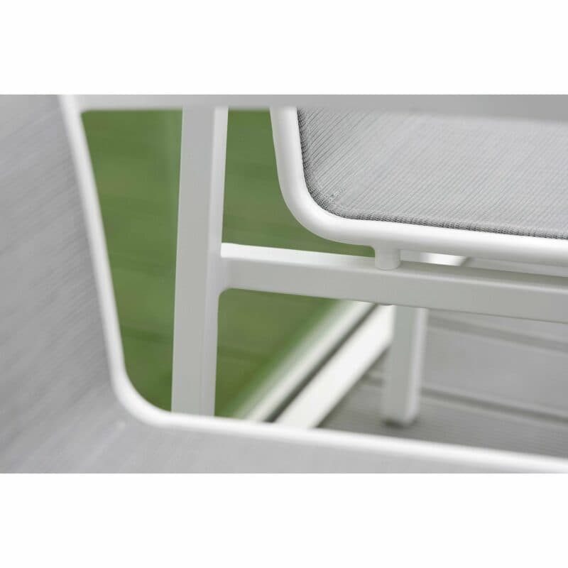 Stern Stapelsessel "Skelby", Gestell Aluminium weiß, Sitz & Rücken Textilgewebe silber