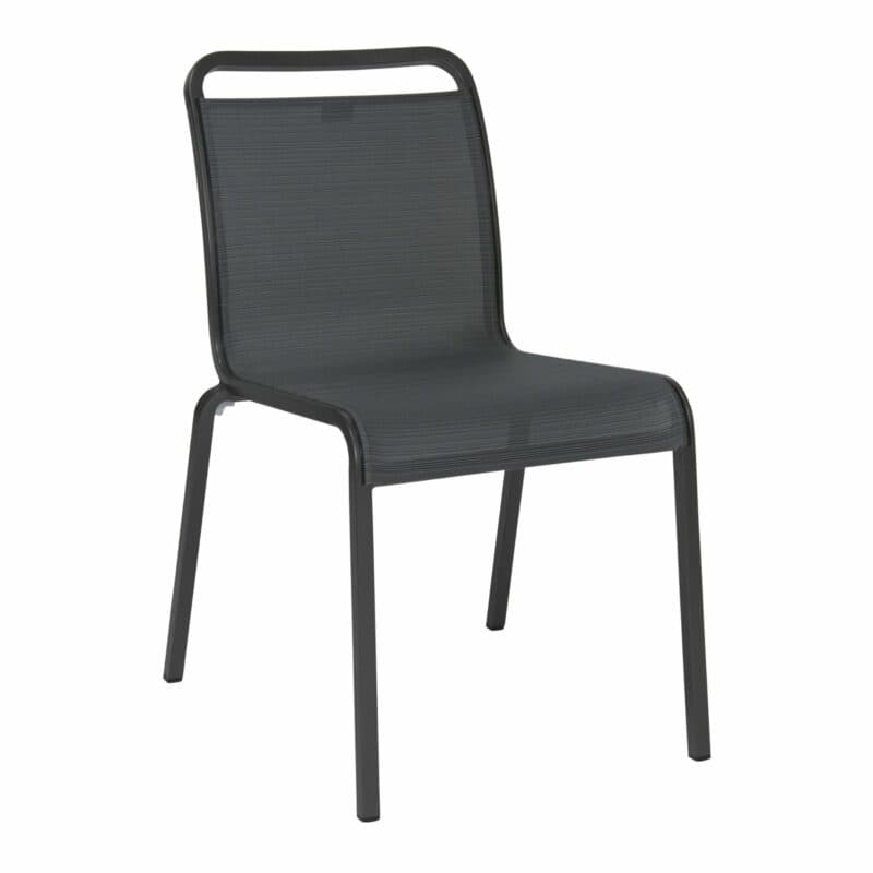 Stern "Oskar" Stapelstuhl, Gestell Aluminium anthrazit, Textilgewebe karbon