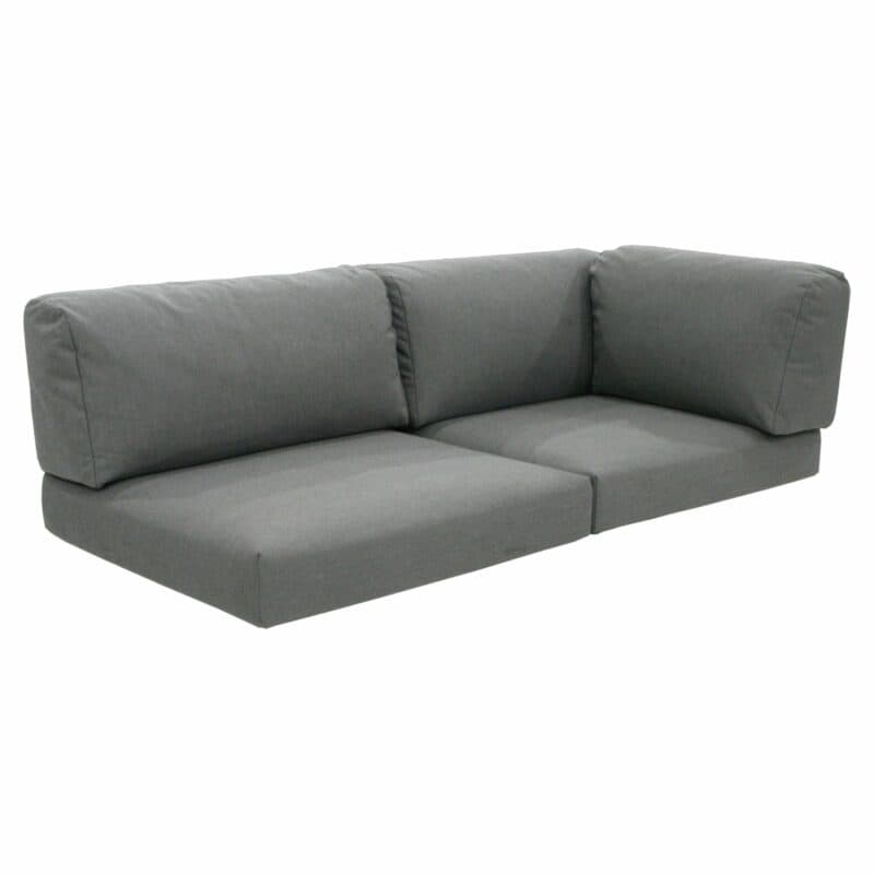 Zebra "Belvedere" Kissenset für 2-Sitzer mit Armlehne rechts, Tuva medium grey (wetterfest)