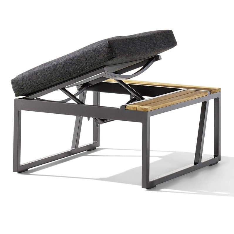 Sieger "Havanna" Eckteil verstellbar, Alu eisengrau, Textiluxgewebe grau, Bezug grau