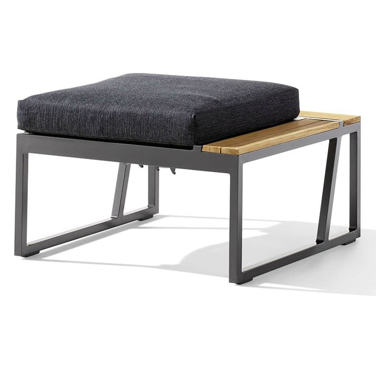 Sieger "Havanna" Eckteil verstellbar, Alu eisengrau, Textiluxgewebe grau, Bezug grau