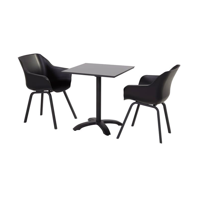 Hartman "Sophie Element" Armchair, Gestell Aluminium carbon black, Sitzschale carbon black mit "Sophie" Bistrotisch