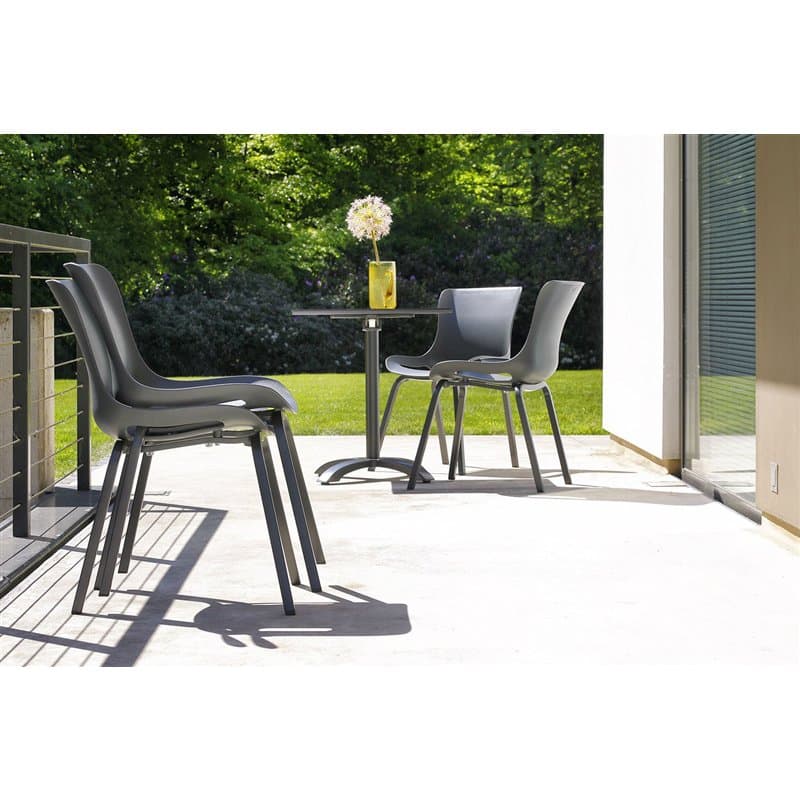 Hartman "Sophie Pro" Dining Chair, Gestell Aluminium xerix, Sitzschale xerix und "Sophie" Bistrotisch, xerix