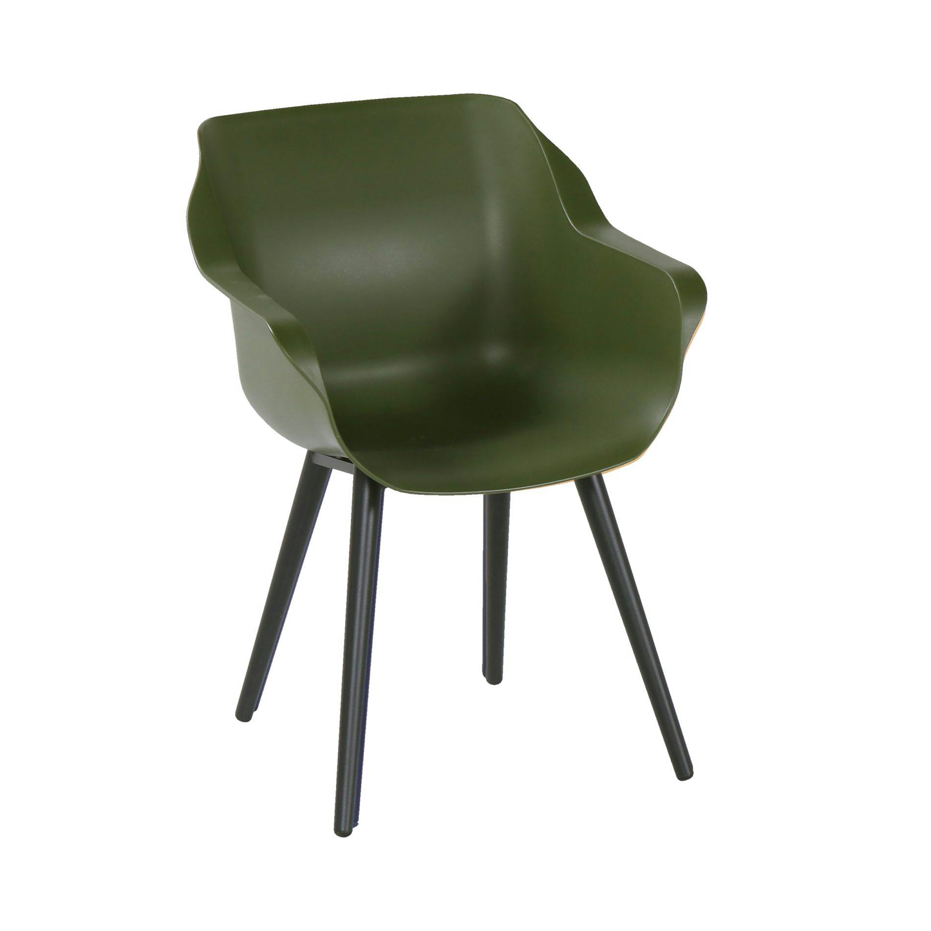 Hartman "Sophie Studio" Armchair, Gestell Aluminium carbon black, Sitzschale moss green