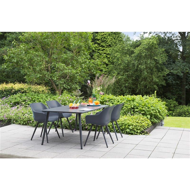 Hartman "Sophie Studio" Armchair, Gestell Aluminium xerix, Sitzschale xerix mit "Sophie Studio" Gartentisch, Gestell Aluminium xerix, HPL-Platte