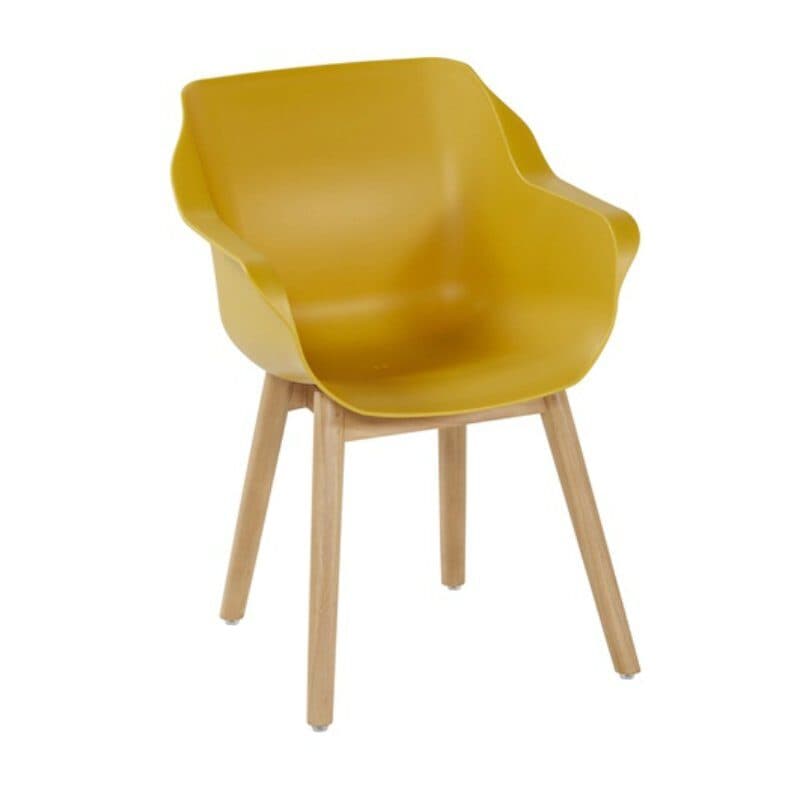 Hartman "Sophie Teak" Armchair, Gestell Teakholz, Sitzschale Kunststoff curry yellow