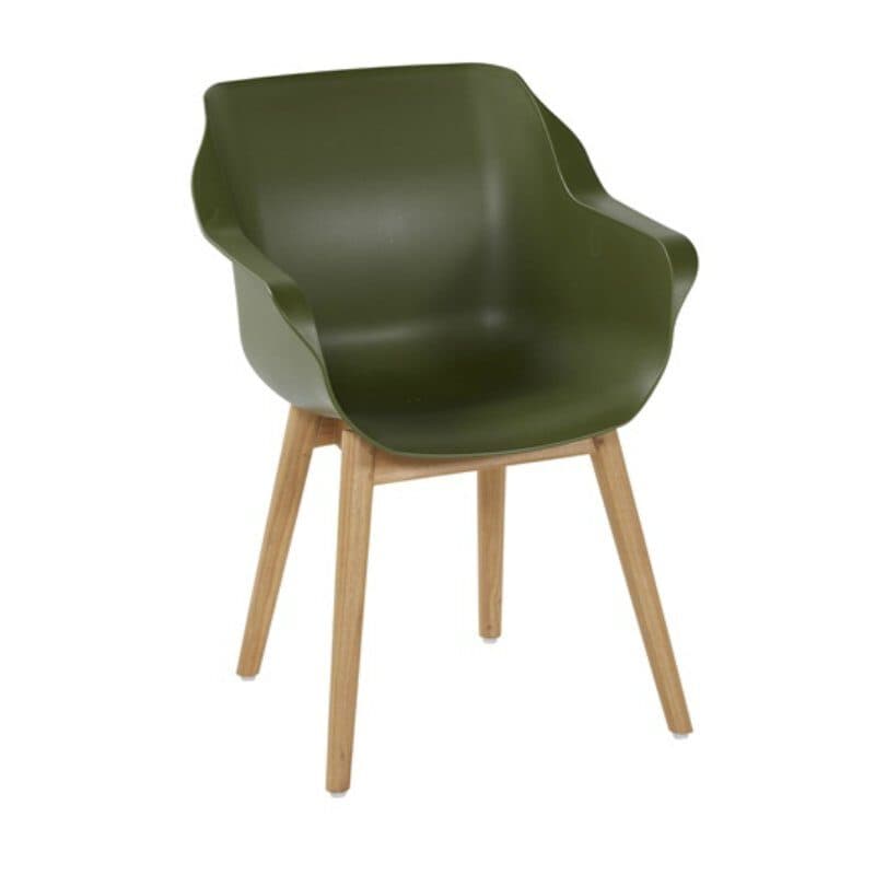 Hartman "Sophie Teak" Armchair, Gestell Teakholz, Sitzschale Kunststoff moss green
