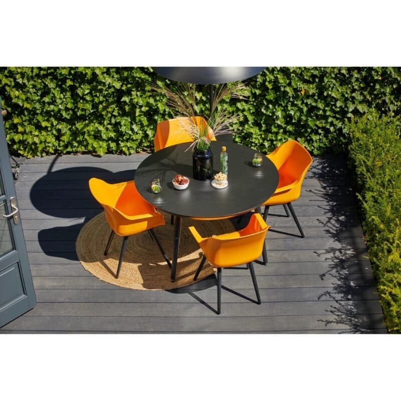 Hartman "Sophie Studio" Armchair, Gestell carbon black, Sitzfläche Kunststoff indian orange
