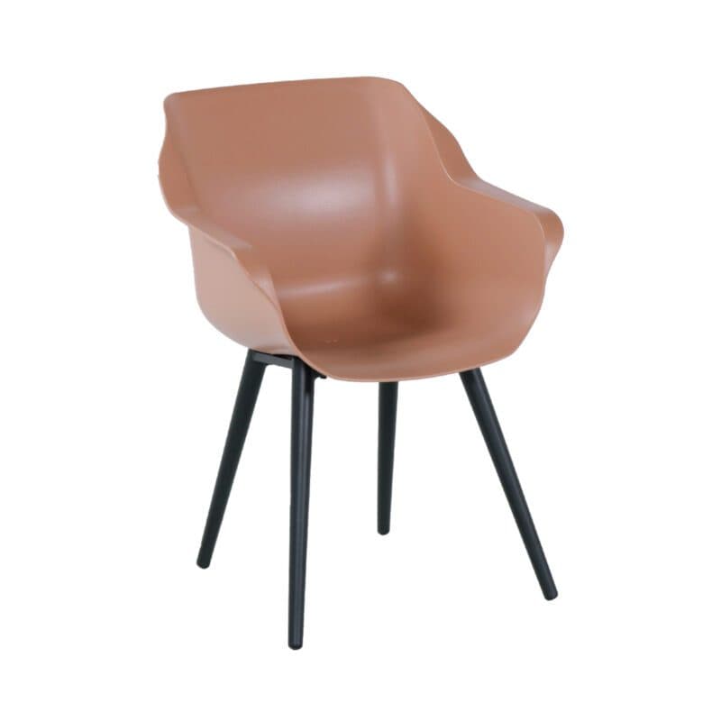 Hartman "Sophie Studio" Armchair, Gestell Aluminium carbon black, Sitzfläche Kunststoff italian terra