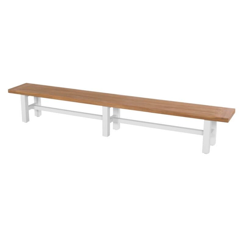 Hartman "Sophie Yasmani" Gartenbank, Gestell Aluminium white , Sitzfläche Teakholz natural, Länge 300 cm