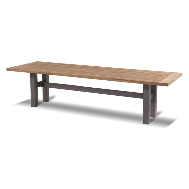 Hartman "Sophie Yasmani" Gartentisch, Gestell Aluminium xerix, Tischplatte Teakholz natural, Maße 300x100 cm