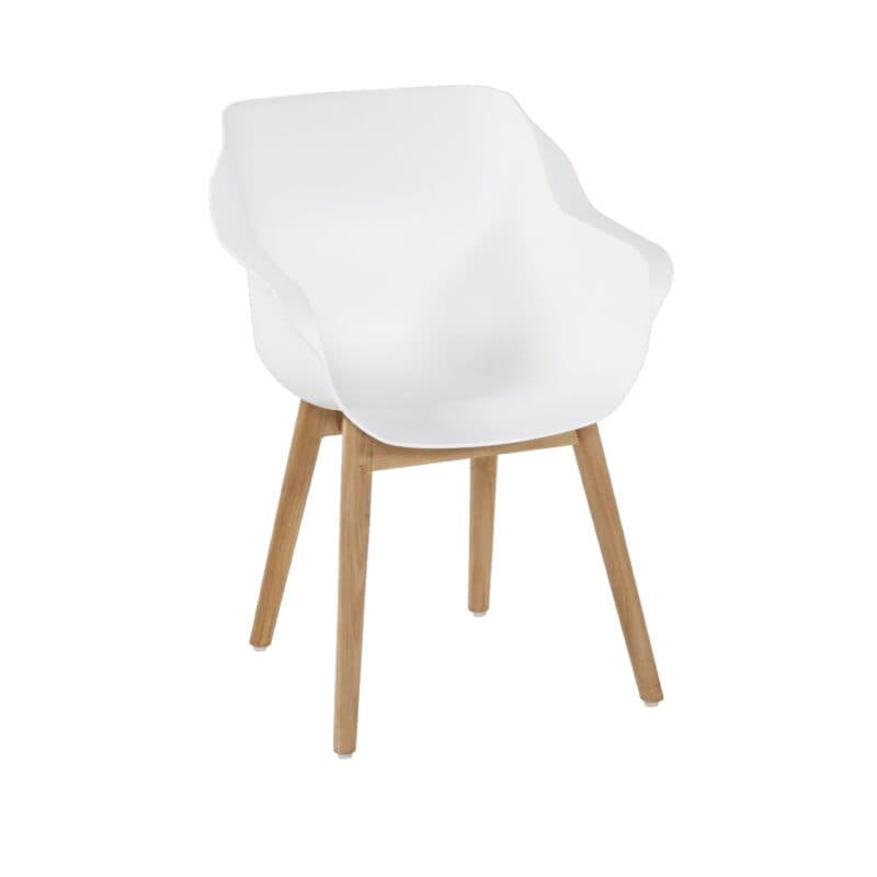 Hartman "Sophie Teak" Armchair, Gestell Teakholz, Sitzfläche Kunststoff royal white