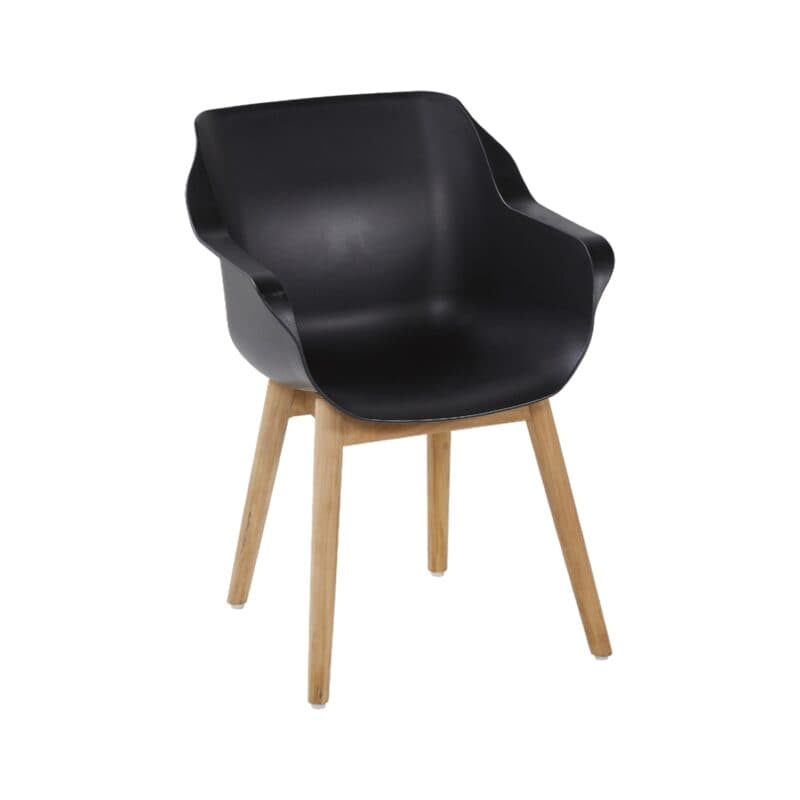 Hartman "Sophie Teak" Armchair, Gestell Teakholz, Sitzfläche Kunststoff carbon black